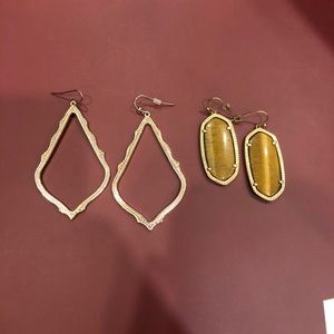 Kendra Scott Sophee drop & Elle gold drop earrings